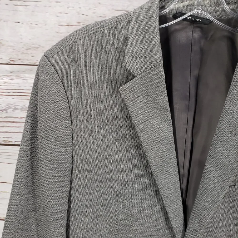 Banana Republic Gray Herringbone Standard Fit Sportscoat Blazer Jacket 40R